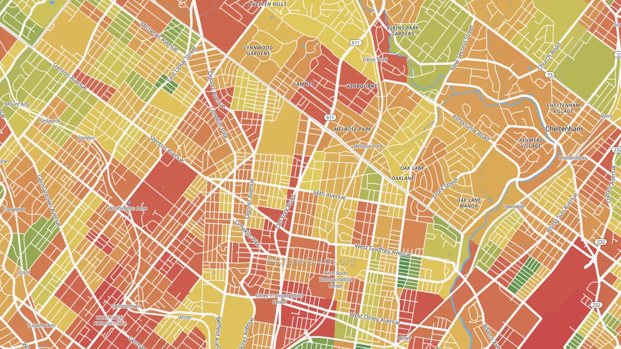 19126, PA Map of Theft Rates