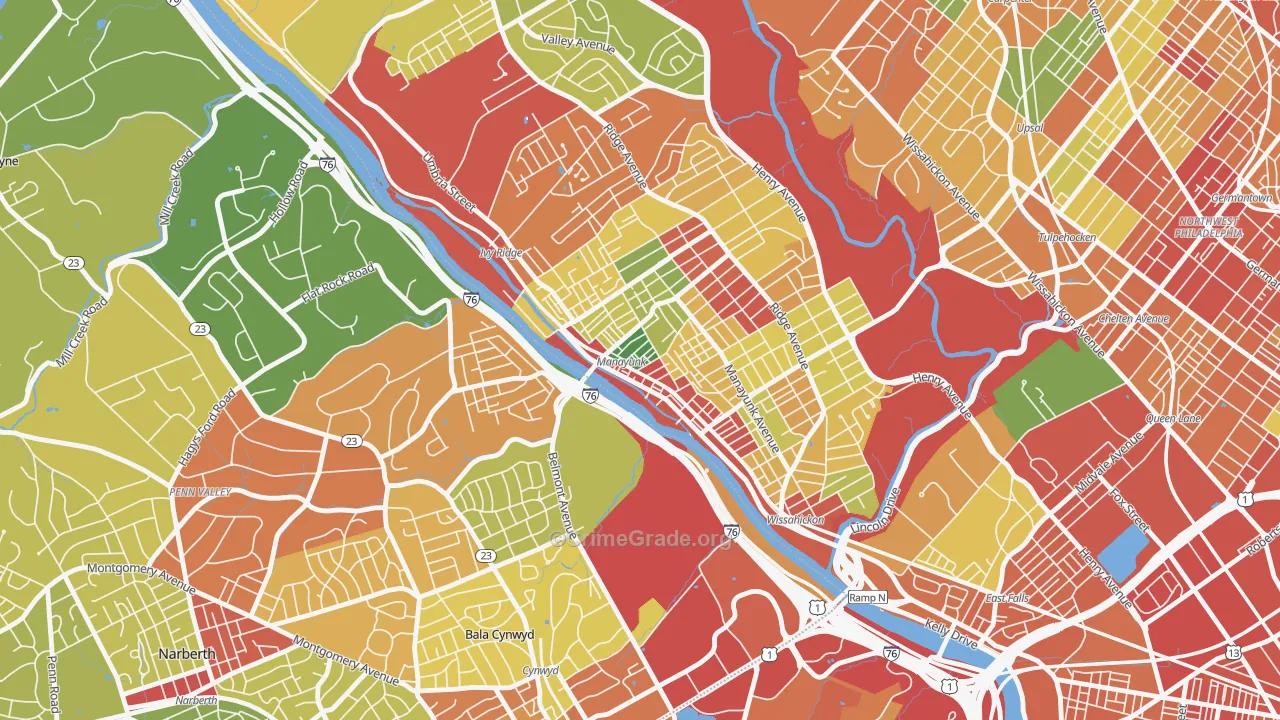 19127, PA Map of Theft Rates