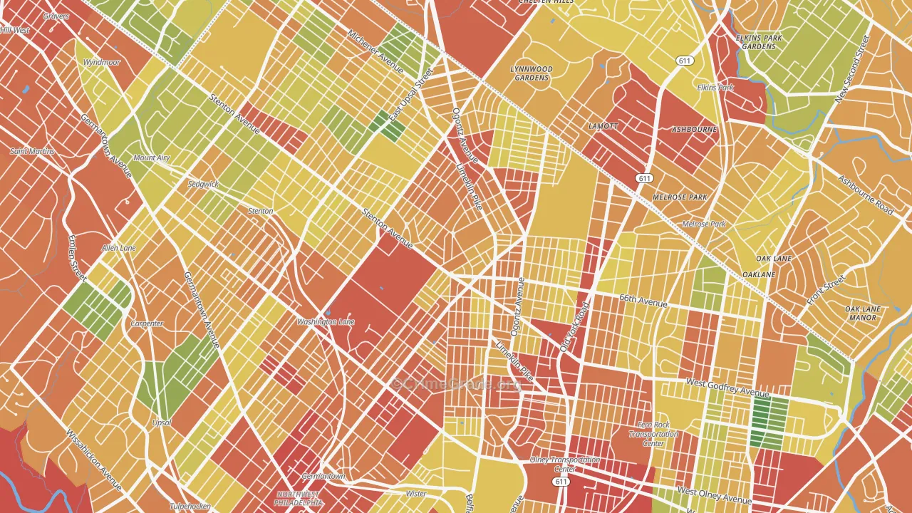 19138, PA Map of Theft Rates