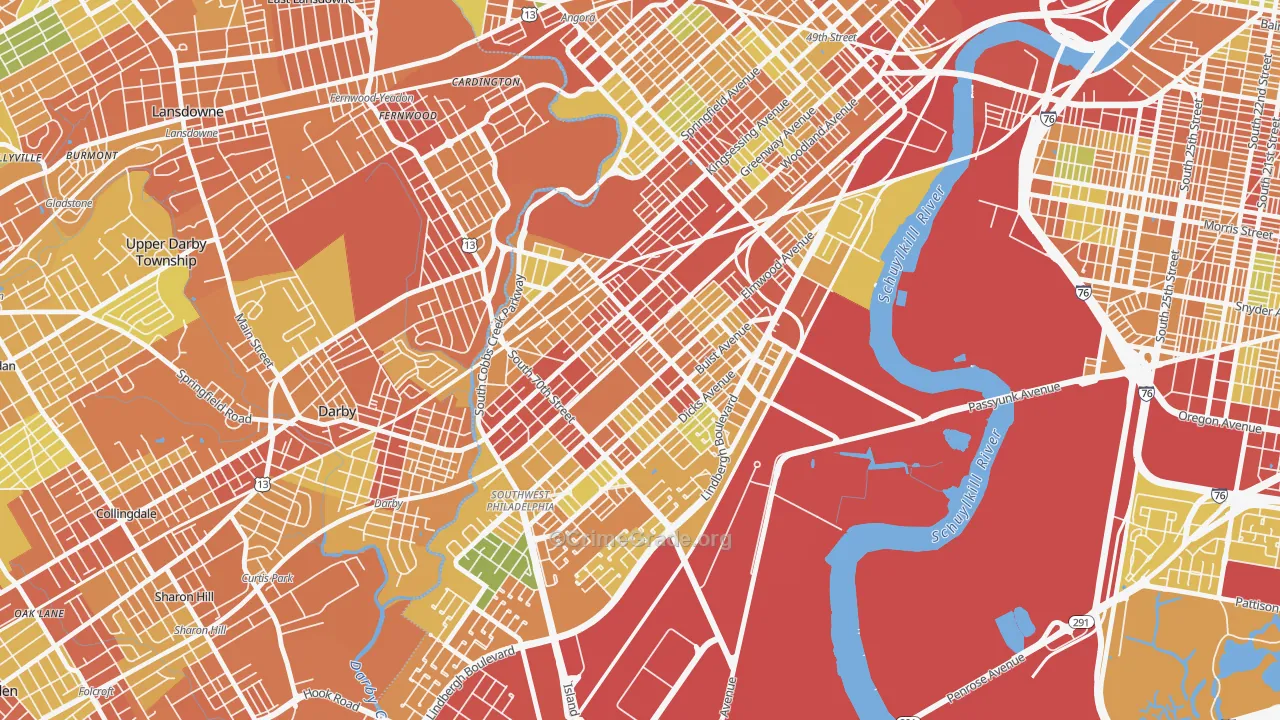 19142, PA Map of Theft Rates