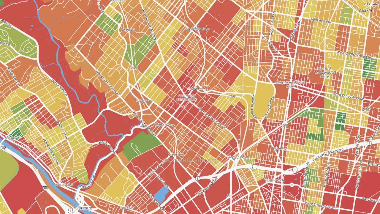 19144, PA Map of Theft Rates