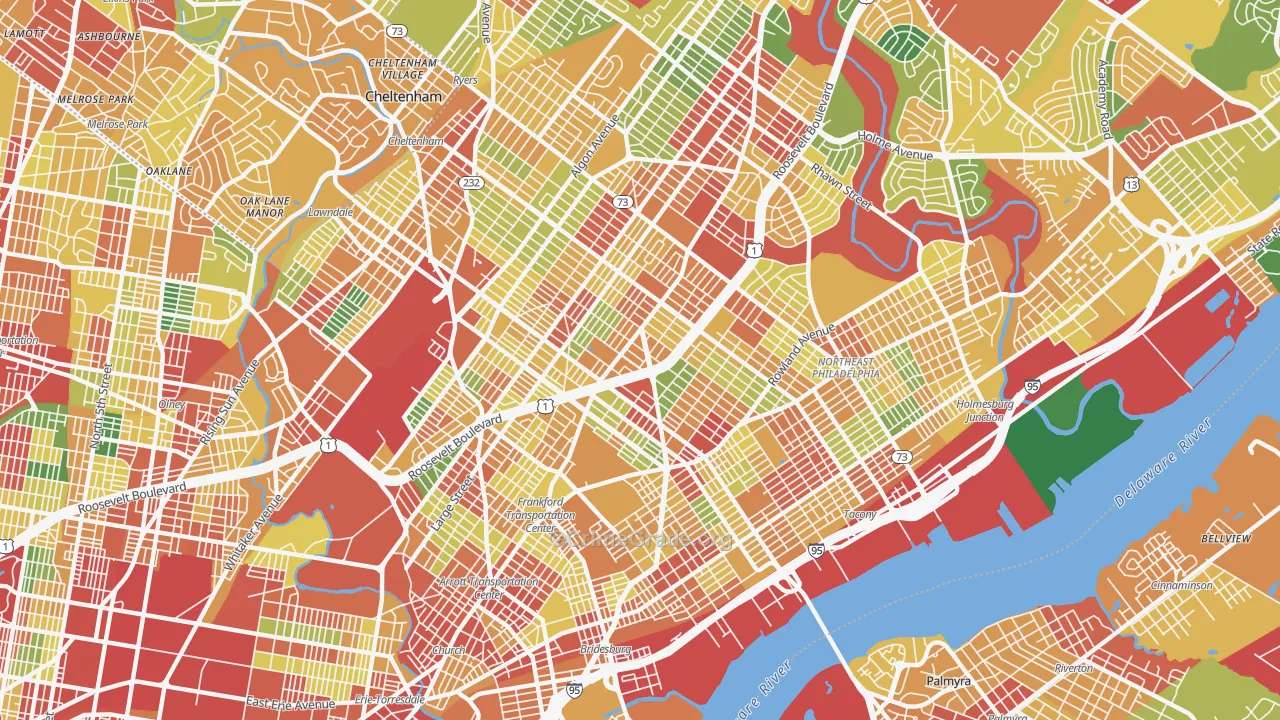 19149, PA Map of Theft Rates