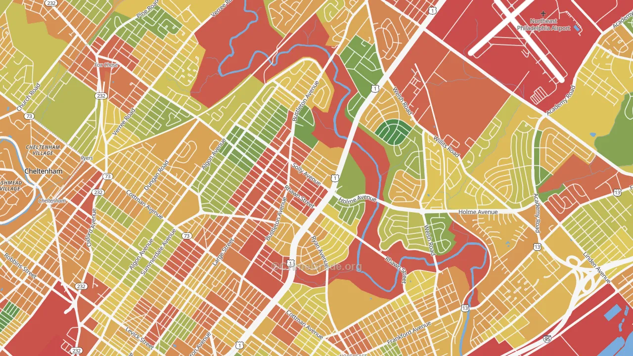 19152, PA Map of Theft Rates