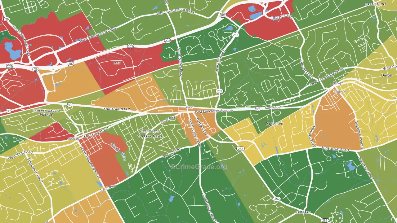 19301, PA Map of Theft Rates