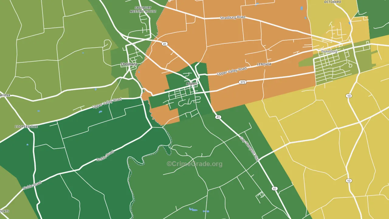 19310, PA Map of Theft Rates