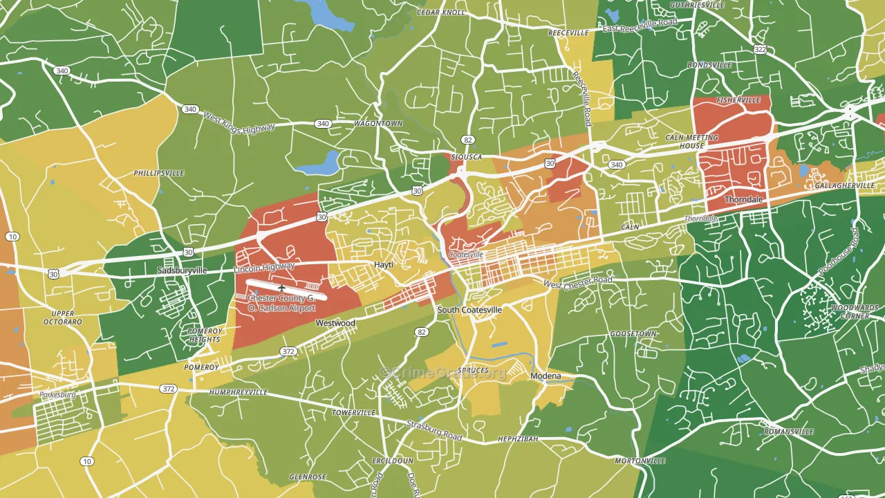19320, PA Map of Theft Rates