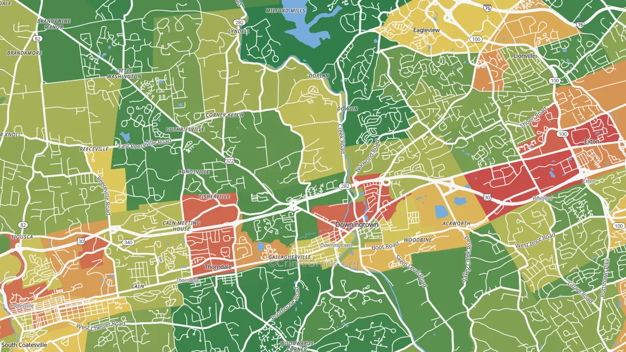 19335, PA Map of Theft Rates