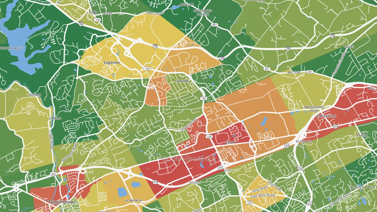19341, PA Map of Theft Rates