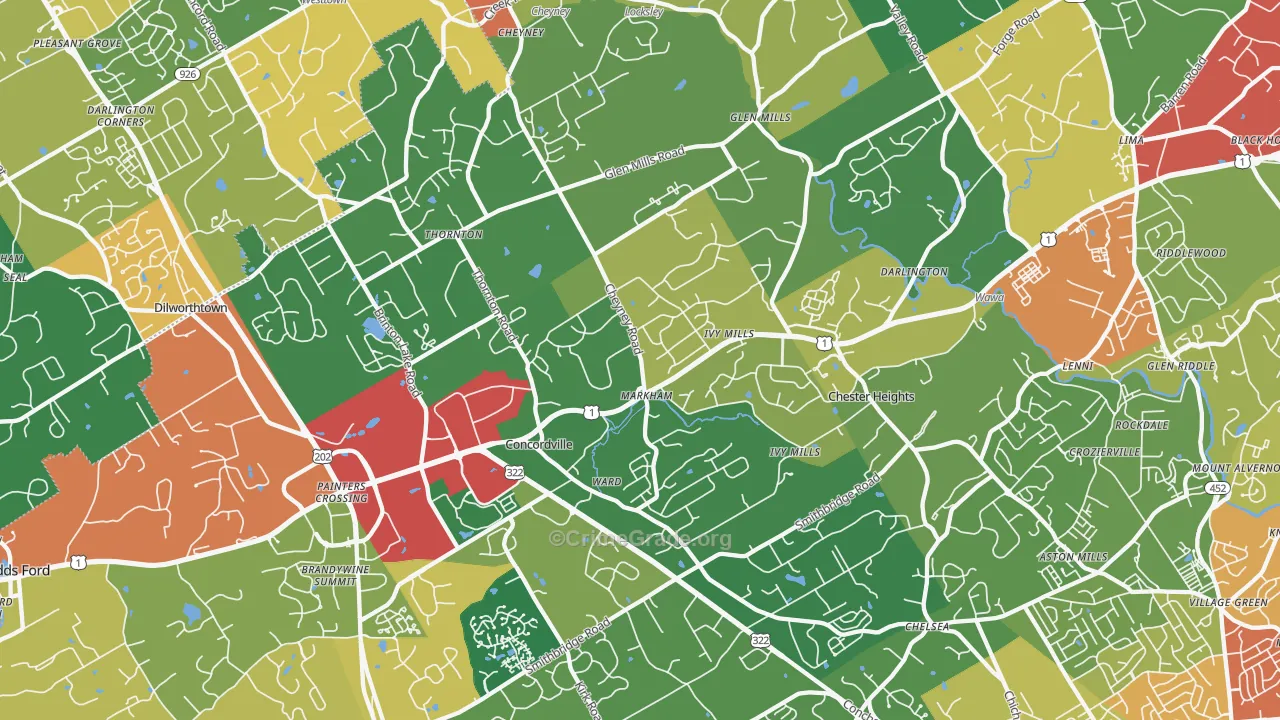 19342, PA Map of Theft Rates
