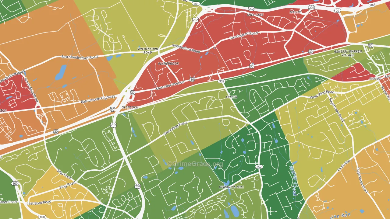 19345, PA Map of Theft Rates