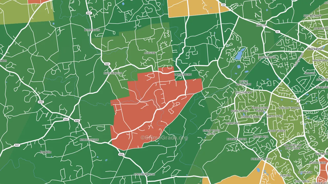 19350, PA Map of Theft Rates