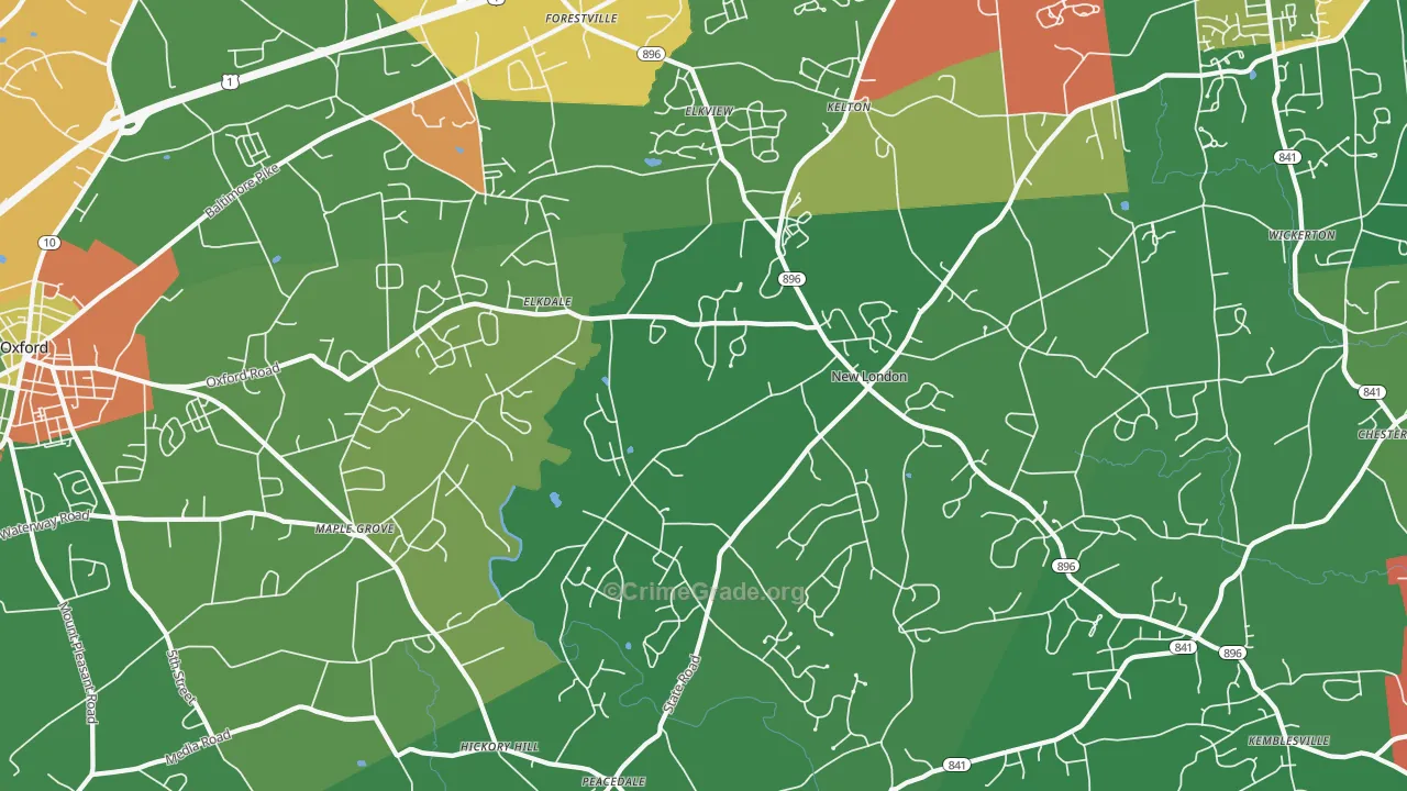 19352, PA Map of Theft Rates