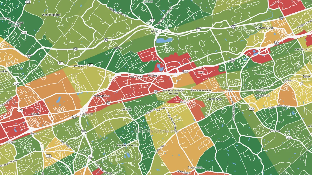 19355, PA Map of Theft Rates