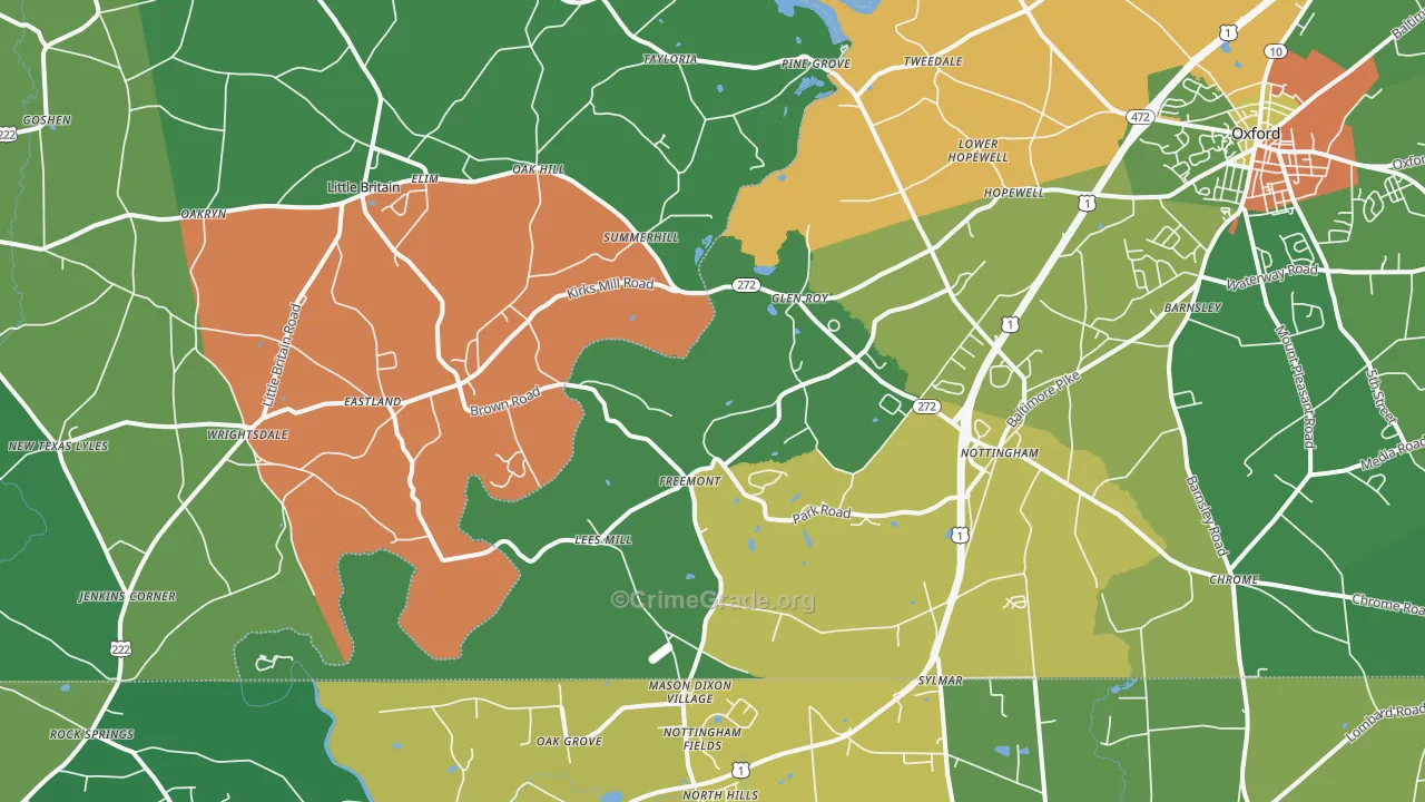 19362, PA Map of Theft Rates