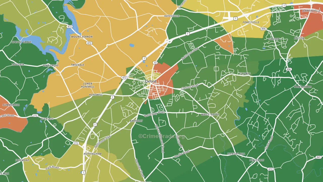 19363, PA Map of Theft Rates