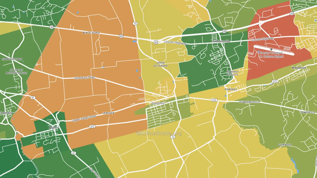 19365, PA Map of Theft Rates