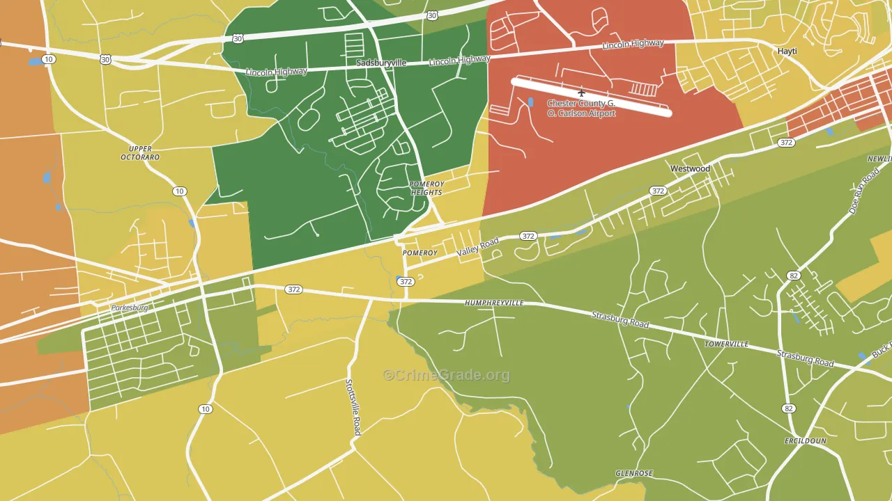 19367, PA Map of Theft Rates