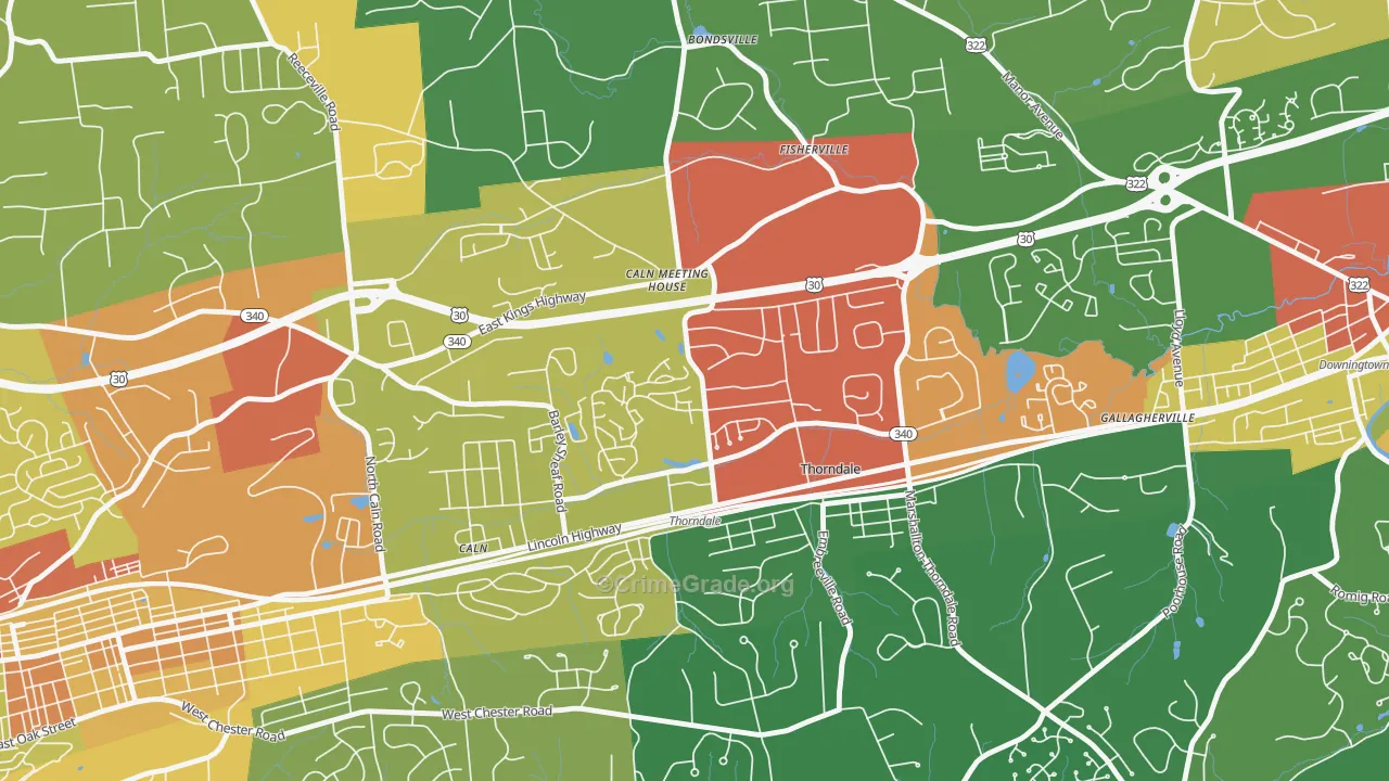 19372, PA Map of Theft Rates