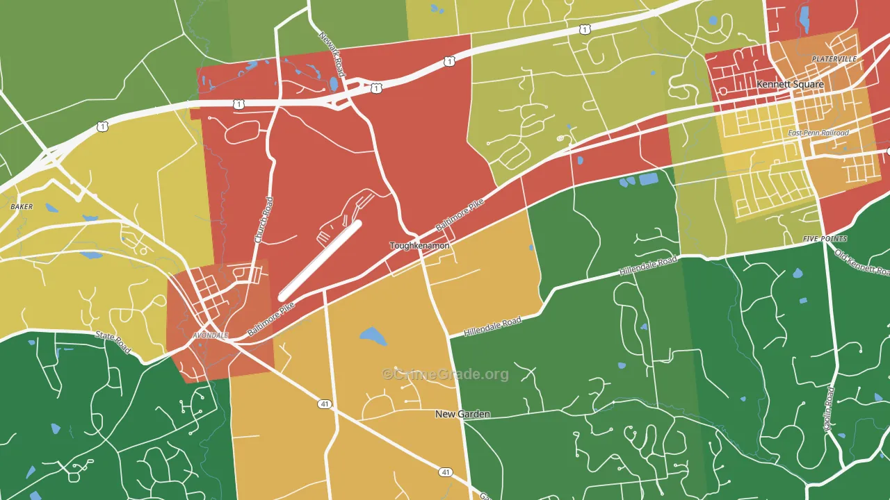 19374, PA Map of Theft Rates