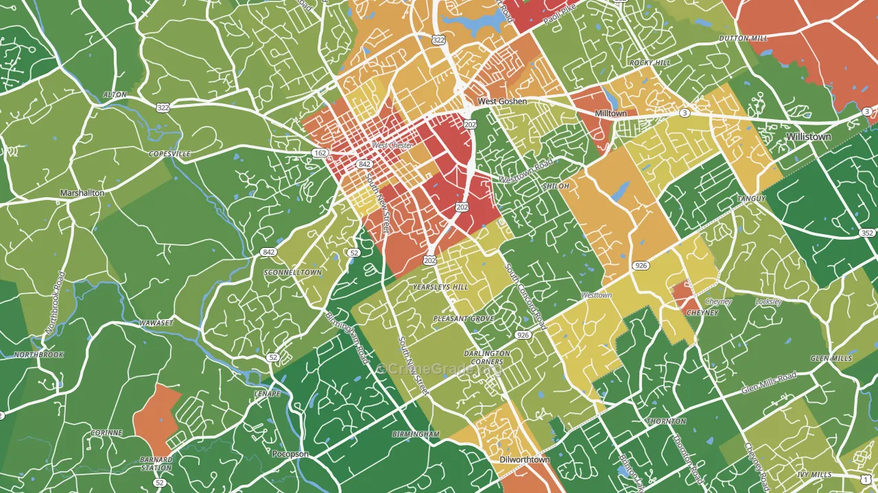 19382, PA Map of Theft Rates