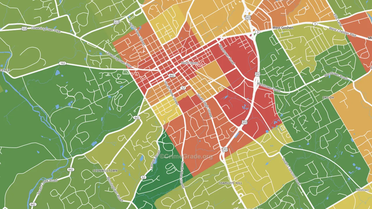 19383, PA Map of Theft Rates