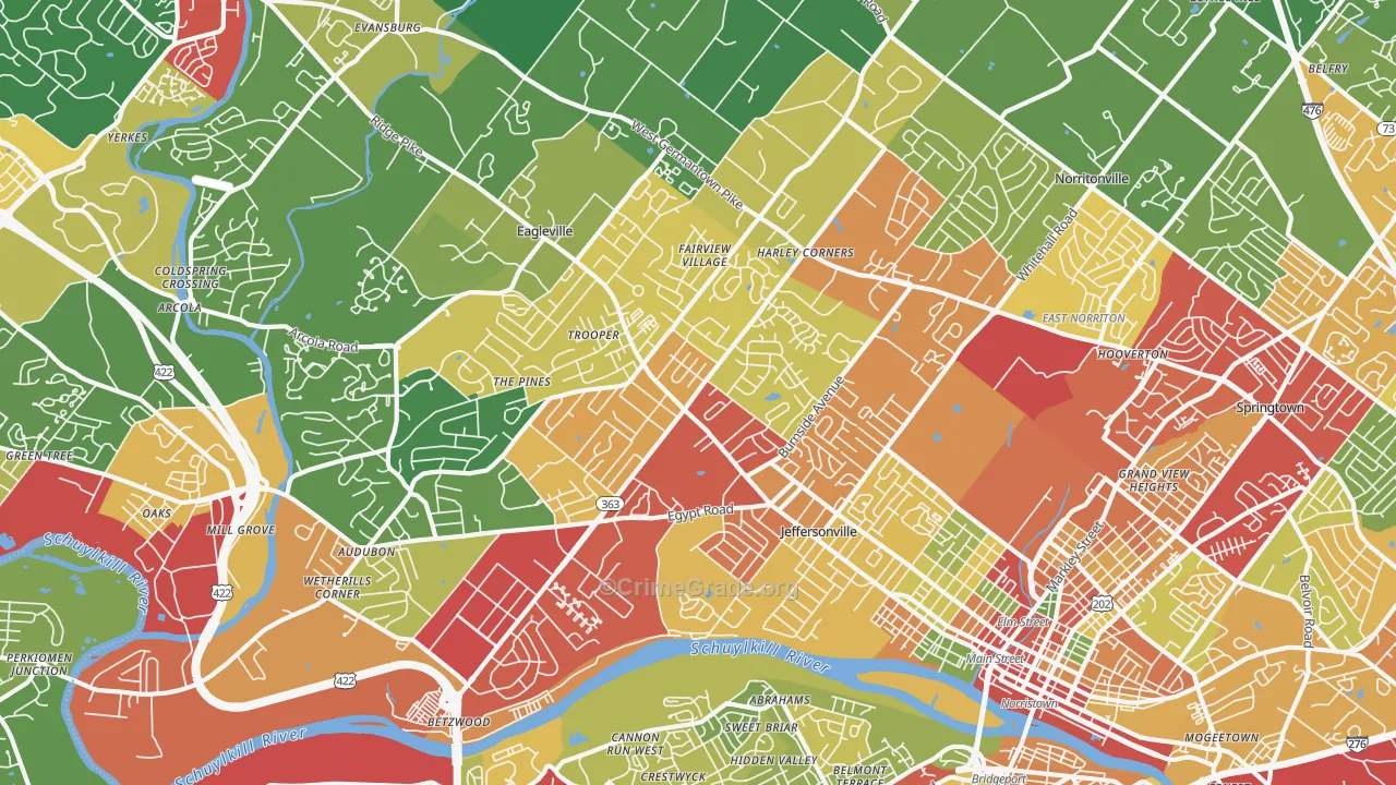 19403, PA Map of Theft Rates
