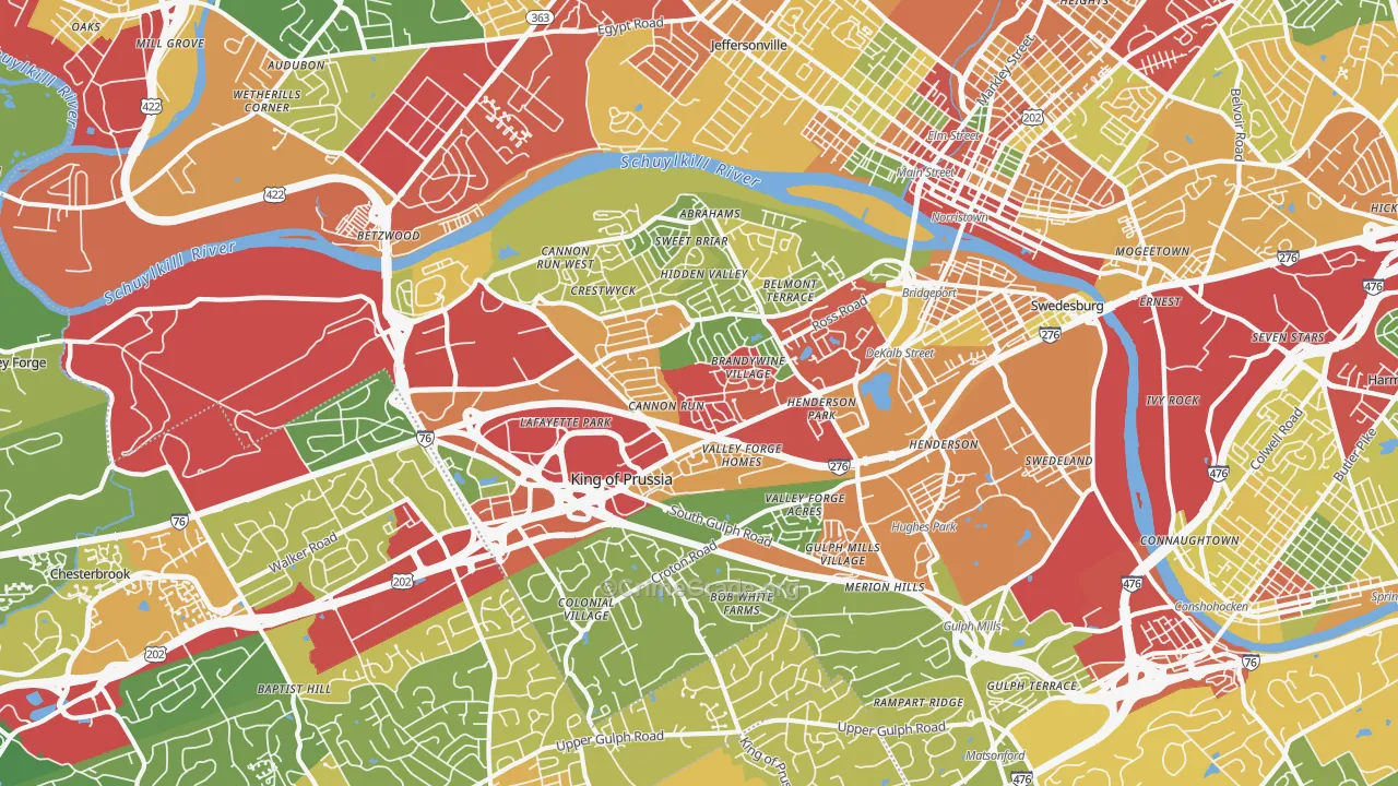 19406, PA Map of Theft Rates