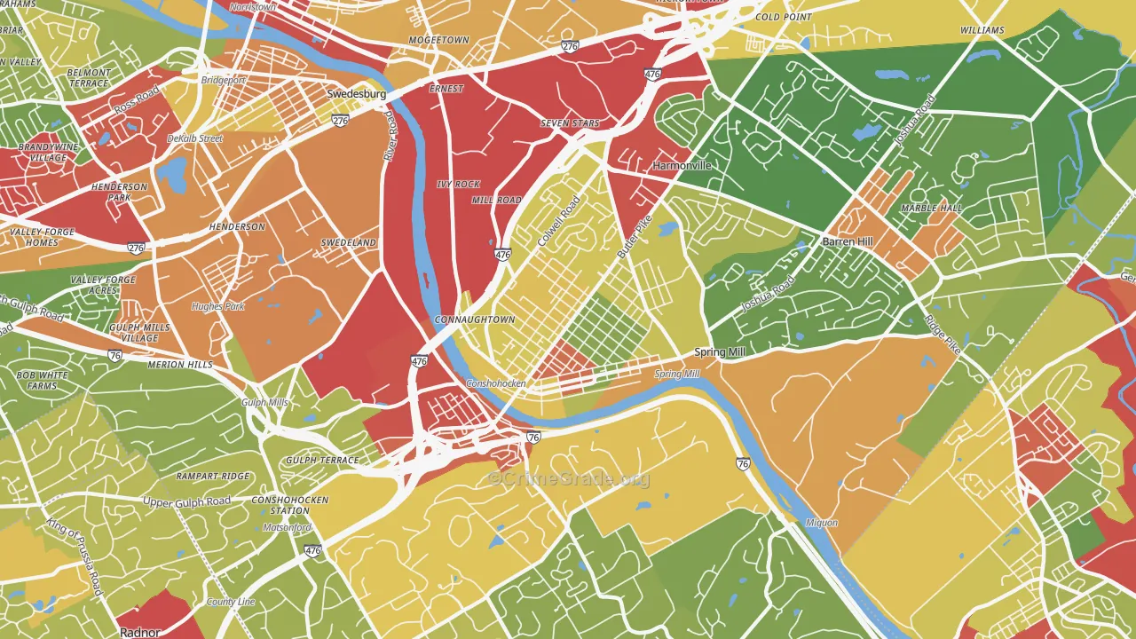 19428, PA Map of Theft Rates