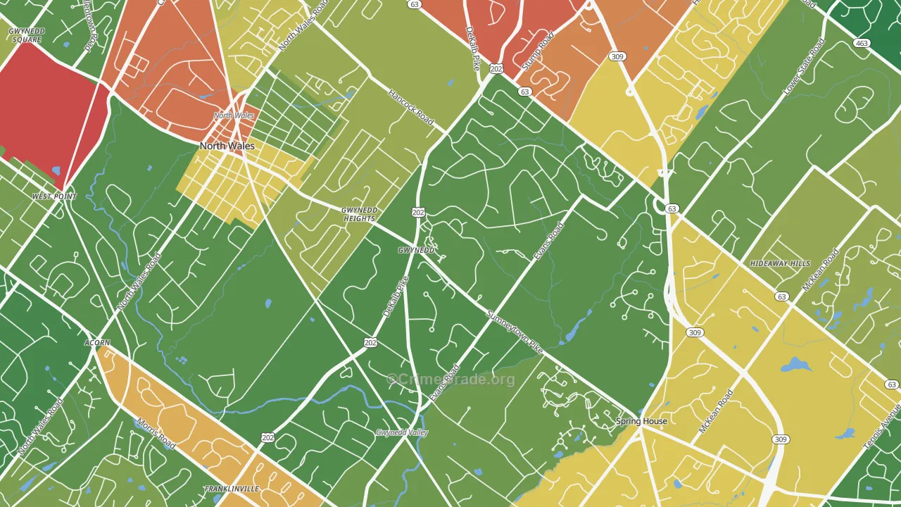 19436, PA Map of Theft Rates