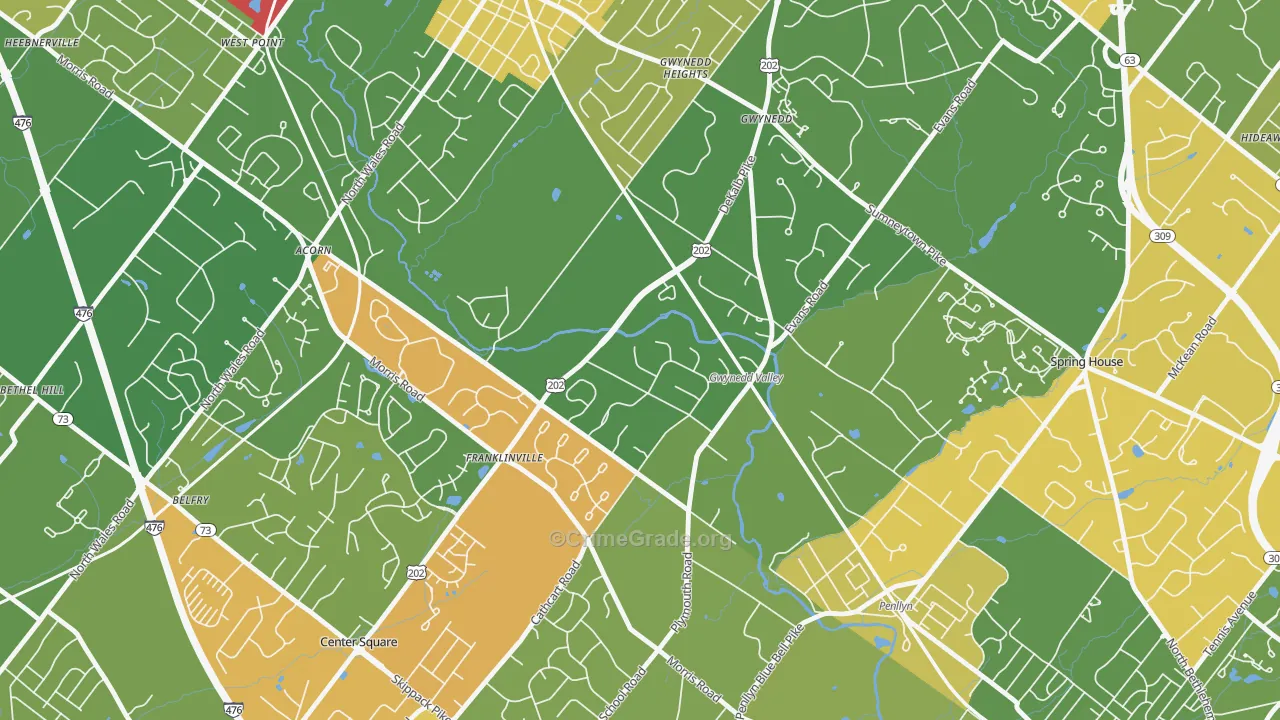19437, PA Map of Theft Rates
