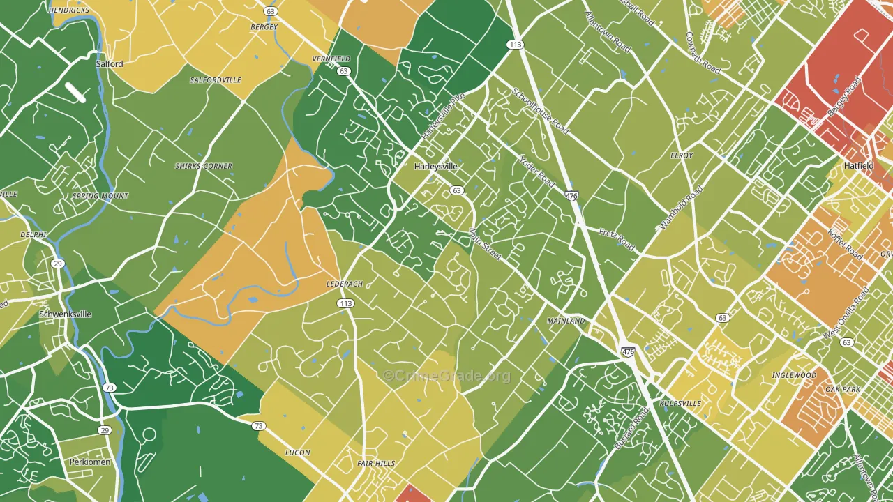 19438, PA Map of Theft Rates