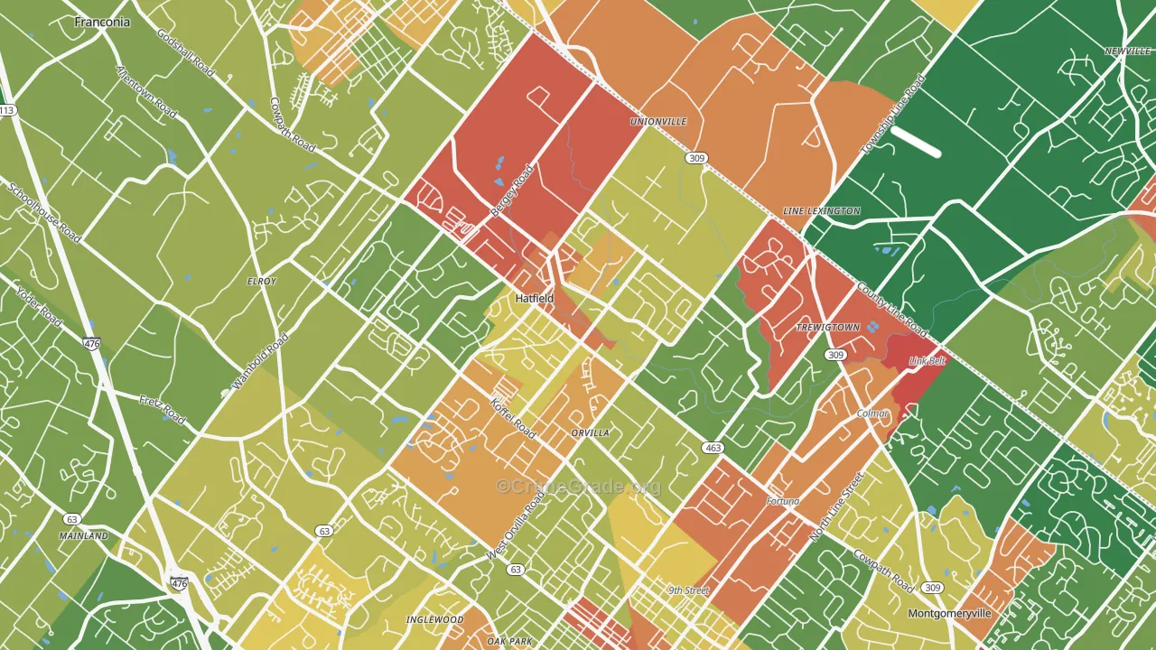 19440, PA Map of Theft Rates