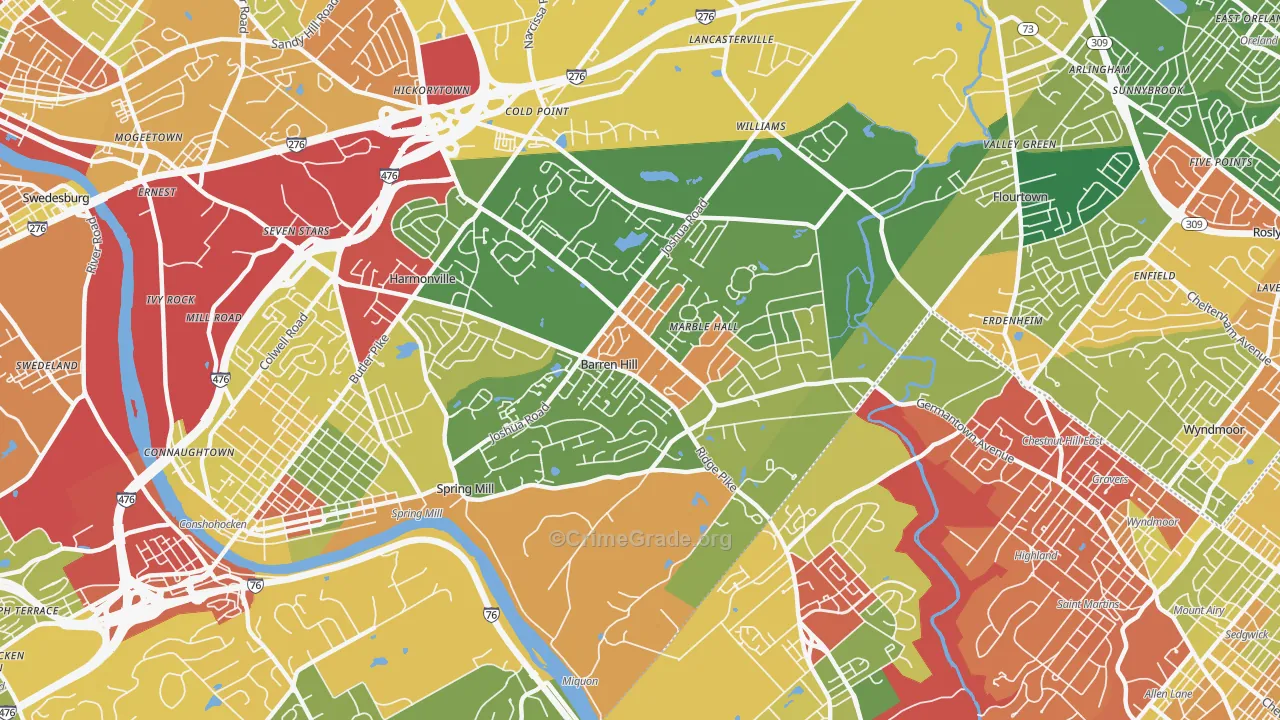 19444, PA Map of Theft Rates