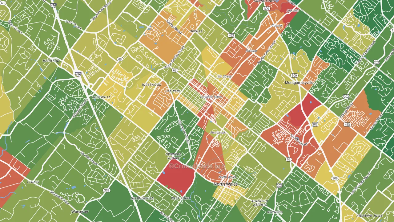 19446, PA Map of Theft Rates