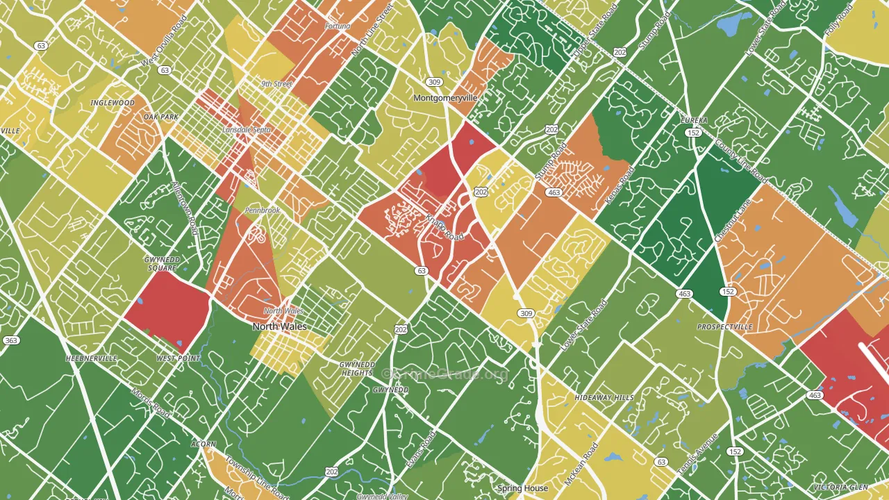 19454, PA Map of Theft Rates