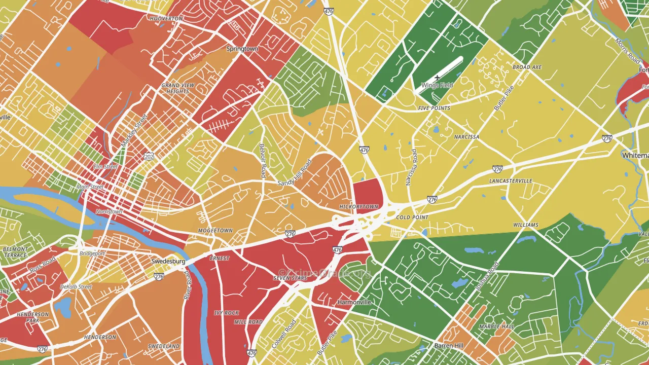 19462, PA Map of Theft Rates