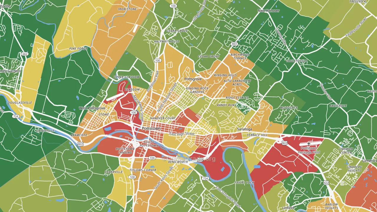 19464, PA Map of Theft Rates