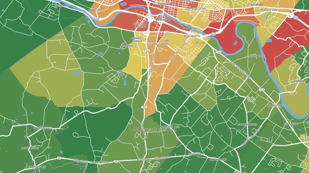 19465, PA Map of Theft Rates