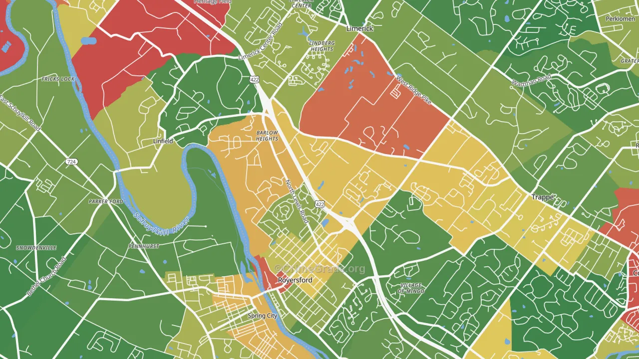 19468, PA Map of Theft Rates