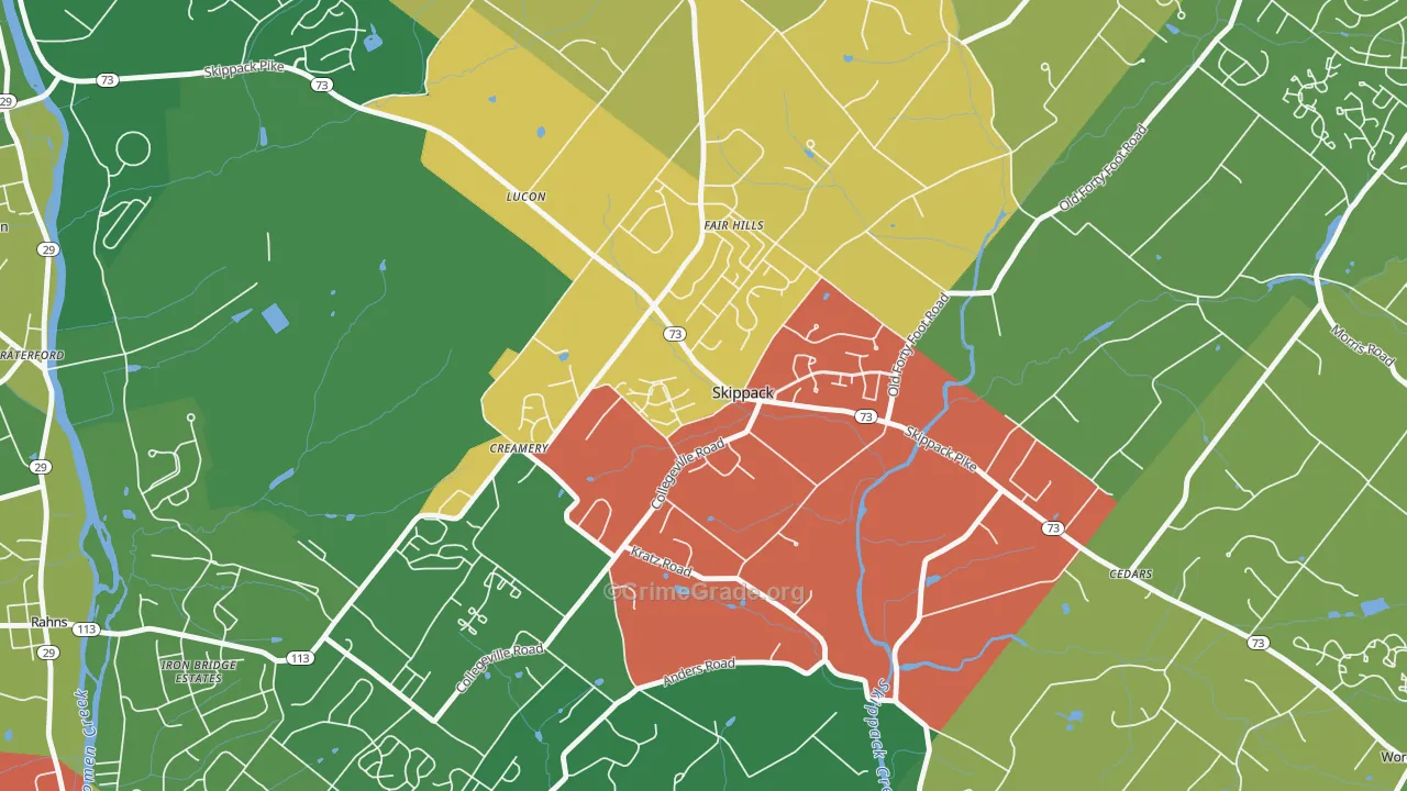 19474, PA Map of Theft Rates