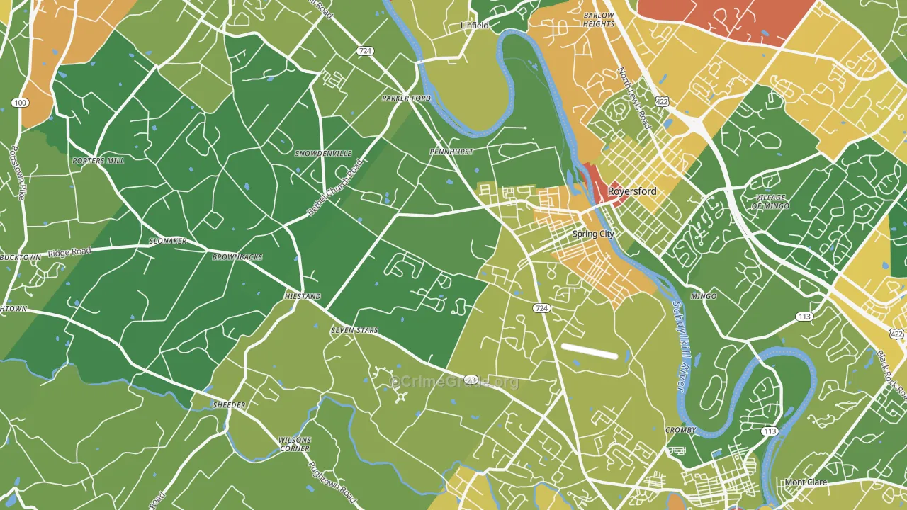 19475, PA Map of Theft Rates