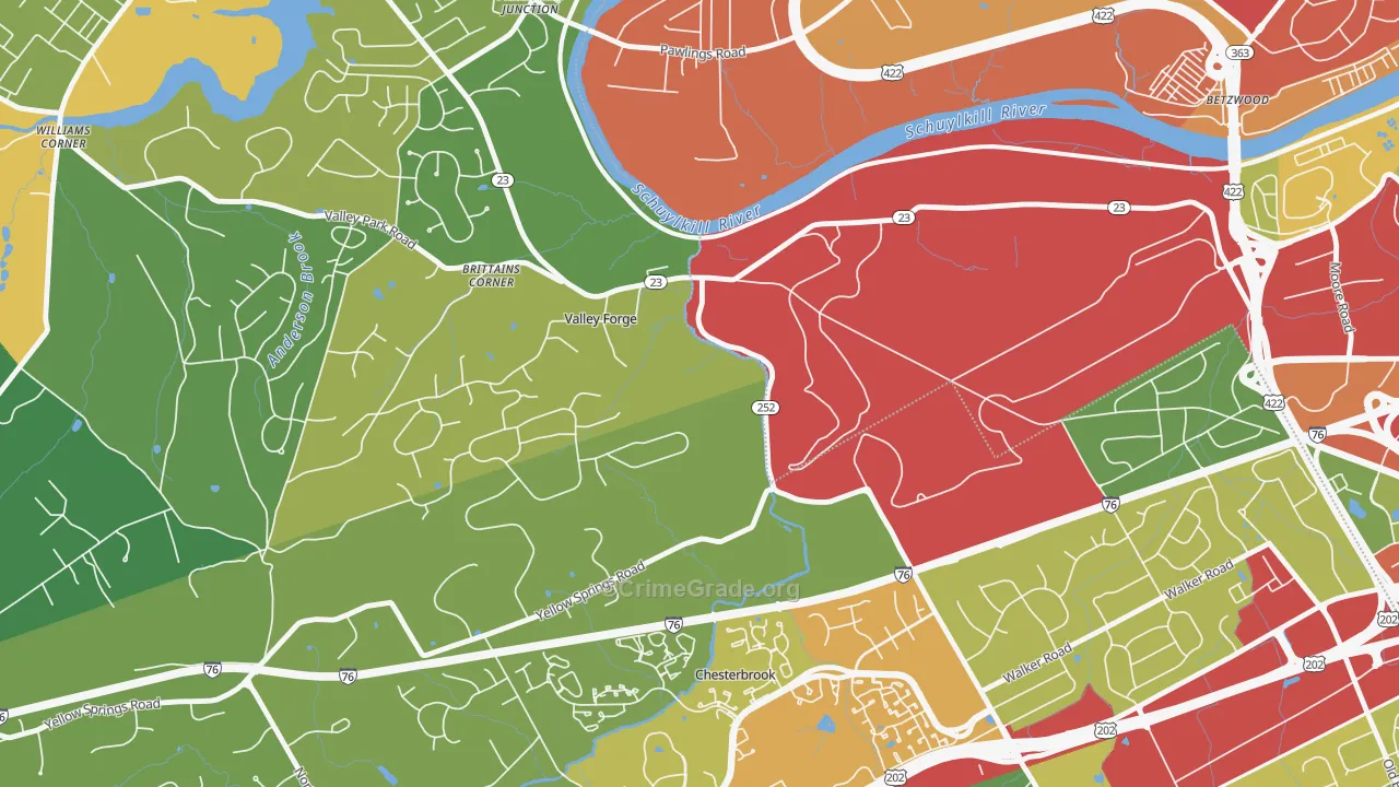 19481, PA Map of Theft Rates
