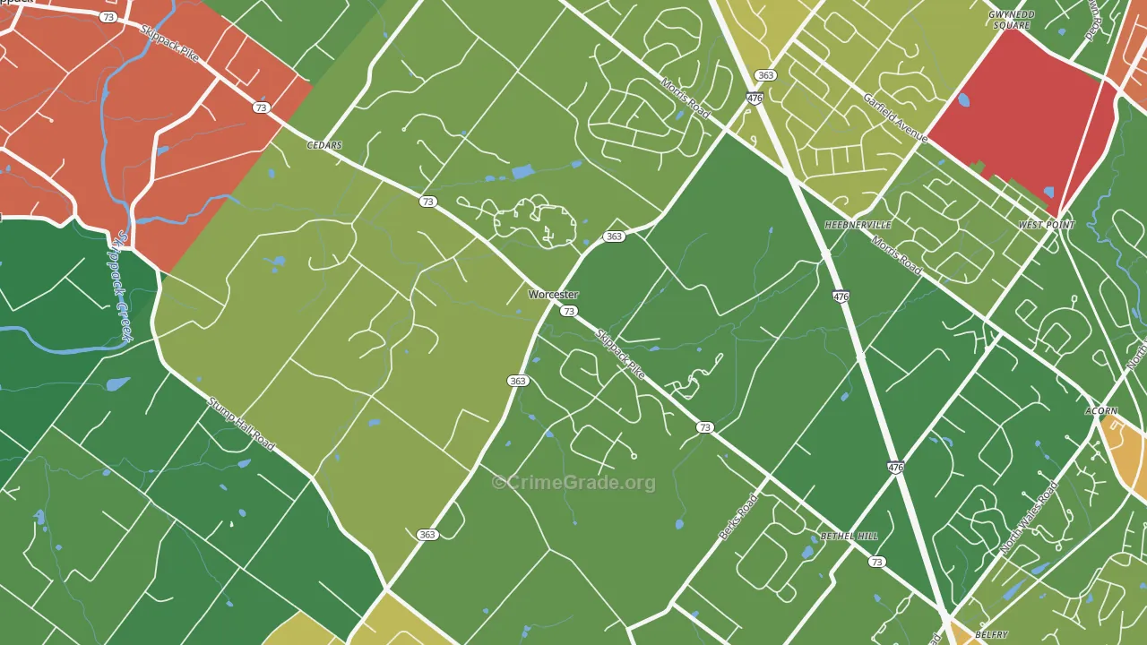 19490, PA Map of Theft Rates