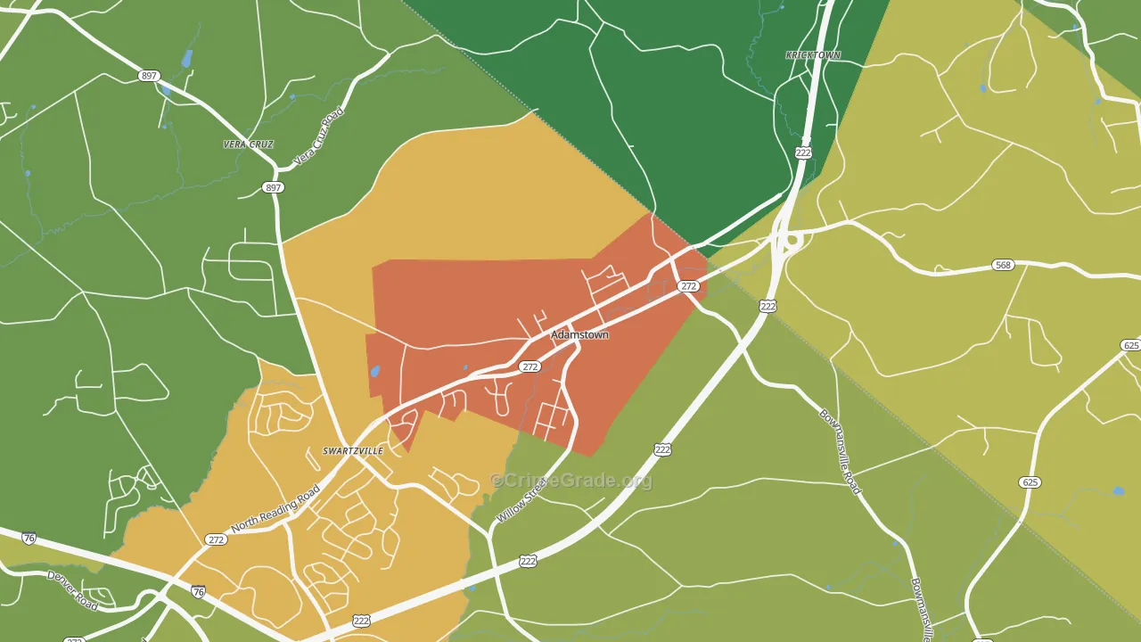 19501, PA Map of Theft Rates