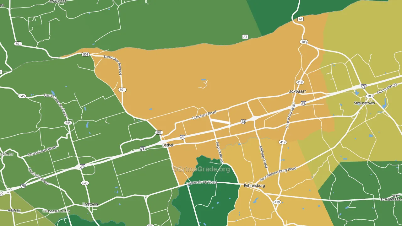19507, PA Map of Theft Rates