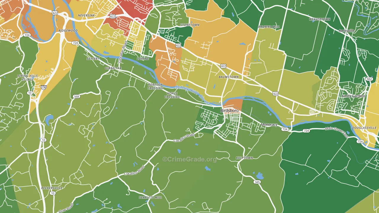19508, PA Map of Theft Rates