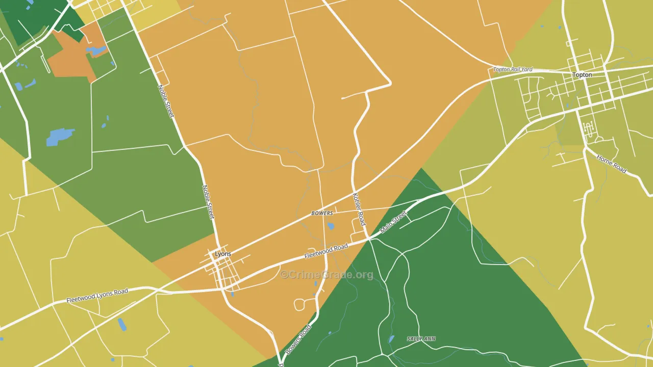 19511, PA Map of Theft Rates