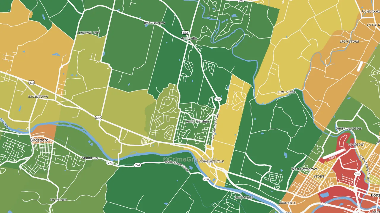 19518, PA Map of Theft Rates