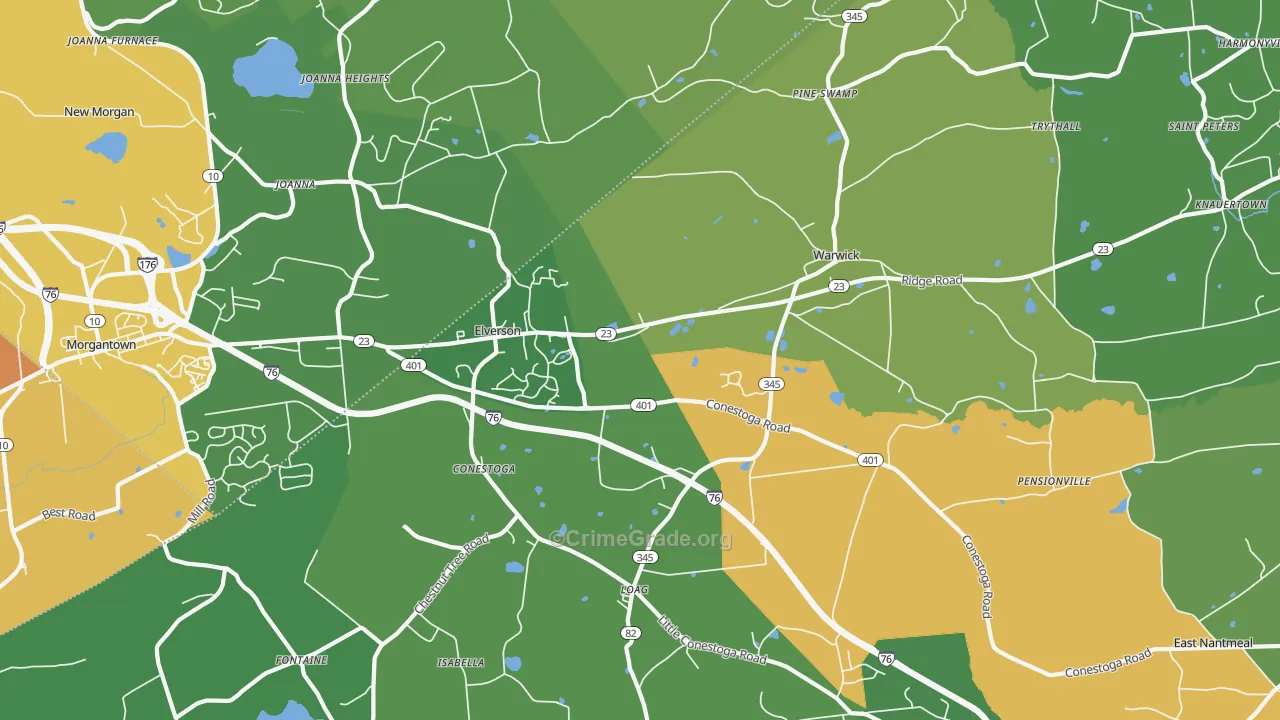 19520, PA Map of Theft Rates