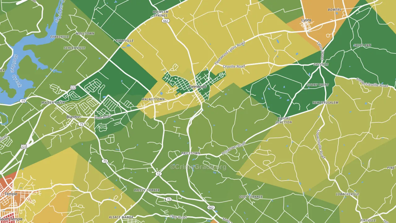19522, PA Map of Theft Rates